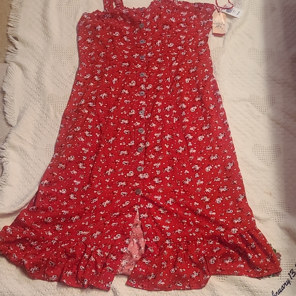 Floral Red Midi Dress